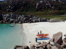 Kayaks on beach, Erraid island