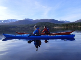 kayakers, Loch Morlich