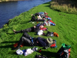 Time for a break, River Spey descent.