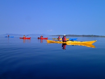 Sea kayaking in the Sound of Arisaig.